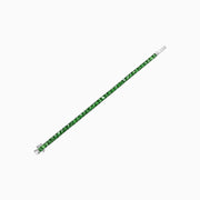 French-Cut Emerald Tennis Bracelet in Platinum 950 (7.66 CT Emeralds, Handcrafted Finish)