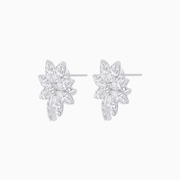Platinum & 18K White Gold Earrings with Marquise Diamonds and  Baguette Accents