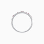 Platinum Band with Princess-Cut Diamonds & Baguette Rubies