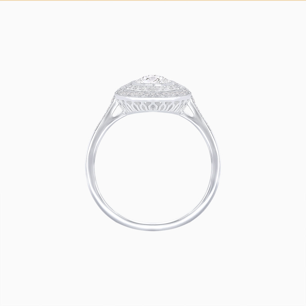 Marquise Diamond Double Halo Ring in Platinum 950 with Baguette & Round Accents (1.01 CT Center)