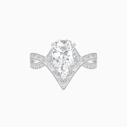 Platinum Pear Perfection Bridal Set with Baguette, Princess & Round Diamonds