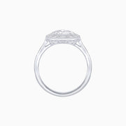 The Eternal Tear: Pear-Shaped Diamond & Baguette Halo Platinum Ring