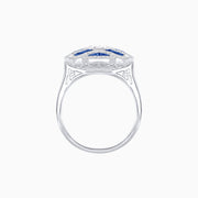 “Waves of Sapphire” Platinum Convertible Ring & Pendant with 1.00 ct. Oval Diamond